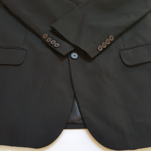 Angelo Rossi Black Stripe Sport Coat Blazer Jacket Shacket 44R - Picture 3 of 8